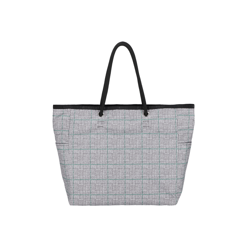 大型雙面托特包 (2 WAY GREY/ GREEN CHECK)