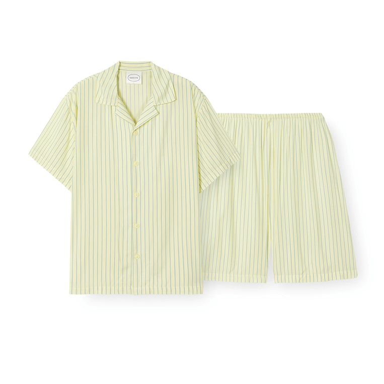 ORCITÉ｜[短袖睡衣|男裝款] H128 自帶冰涼感 夏天超舒服 藍色間條睡衣 關鍵字：O426