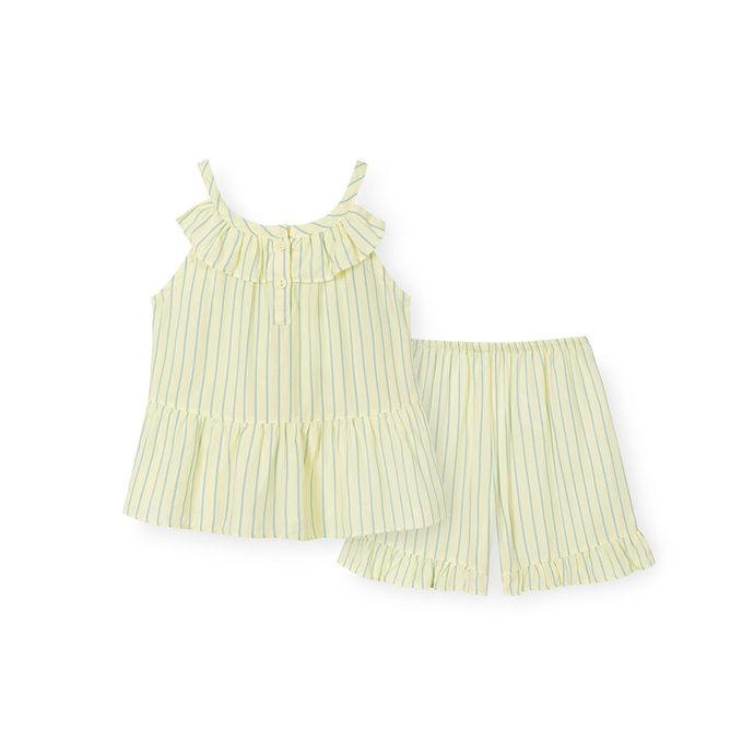 ORCITÉ｜[短袖睡衣|童裝女款] H128 自帶冰涼感 夏天超舒服 藍色間條睡衣 關鍵字：O426