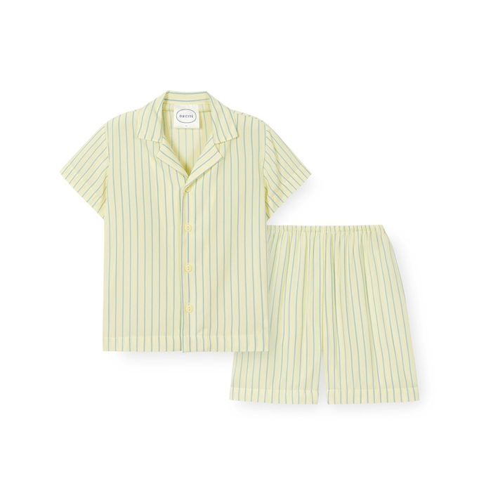 ORCITÉ｜[短袖睡衣|童裝款] H128 自帶冰涼感 夏天超舒服 藍色間條睡衣 關鍵字：O426