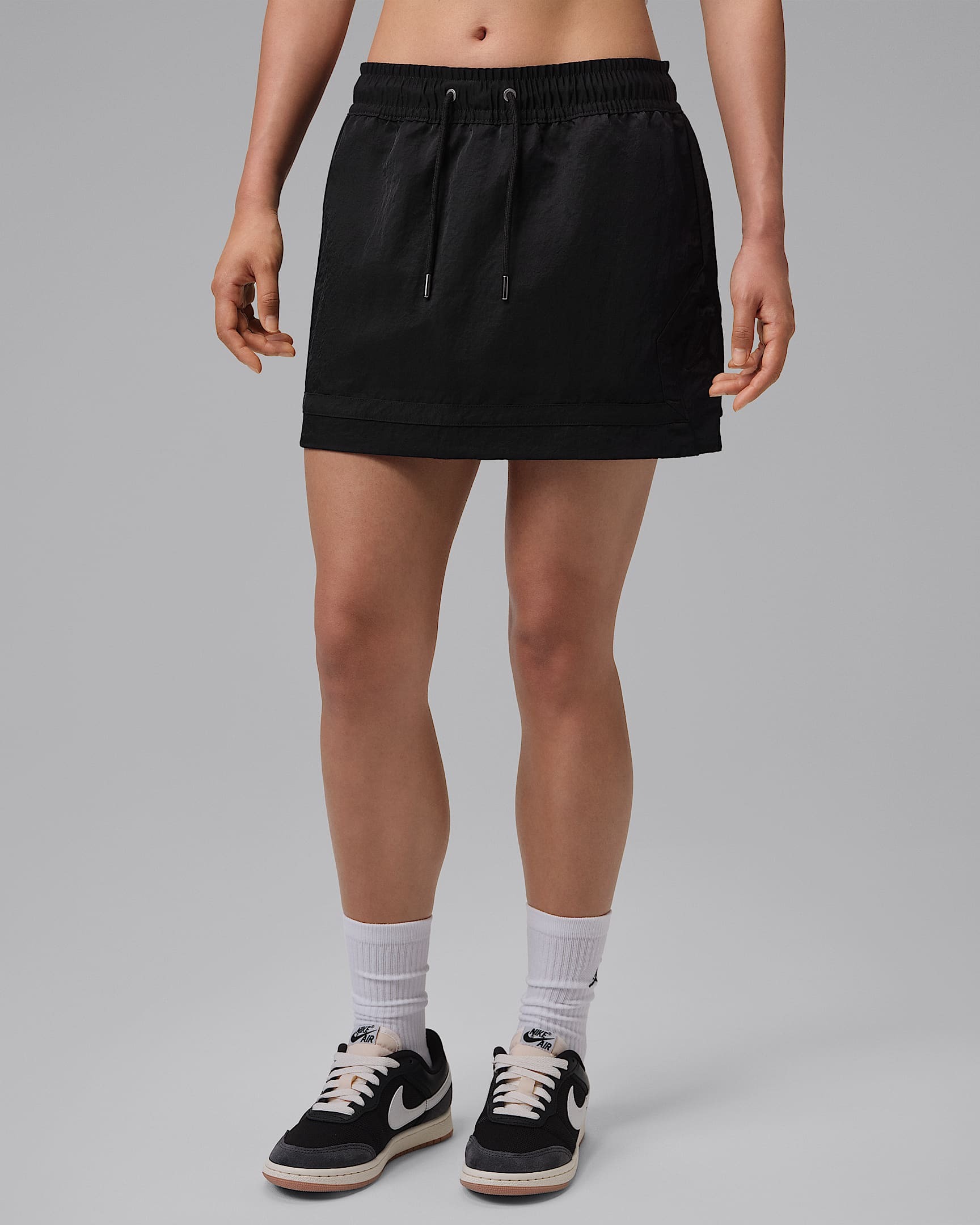 女款 NIKE AS W J FLT CLB MINI SKORT 黑色 刺繡LOGO 喬丹 短裙 裙子 褲裙【IF1134-010】NKTF