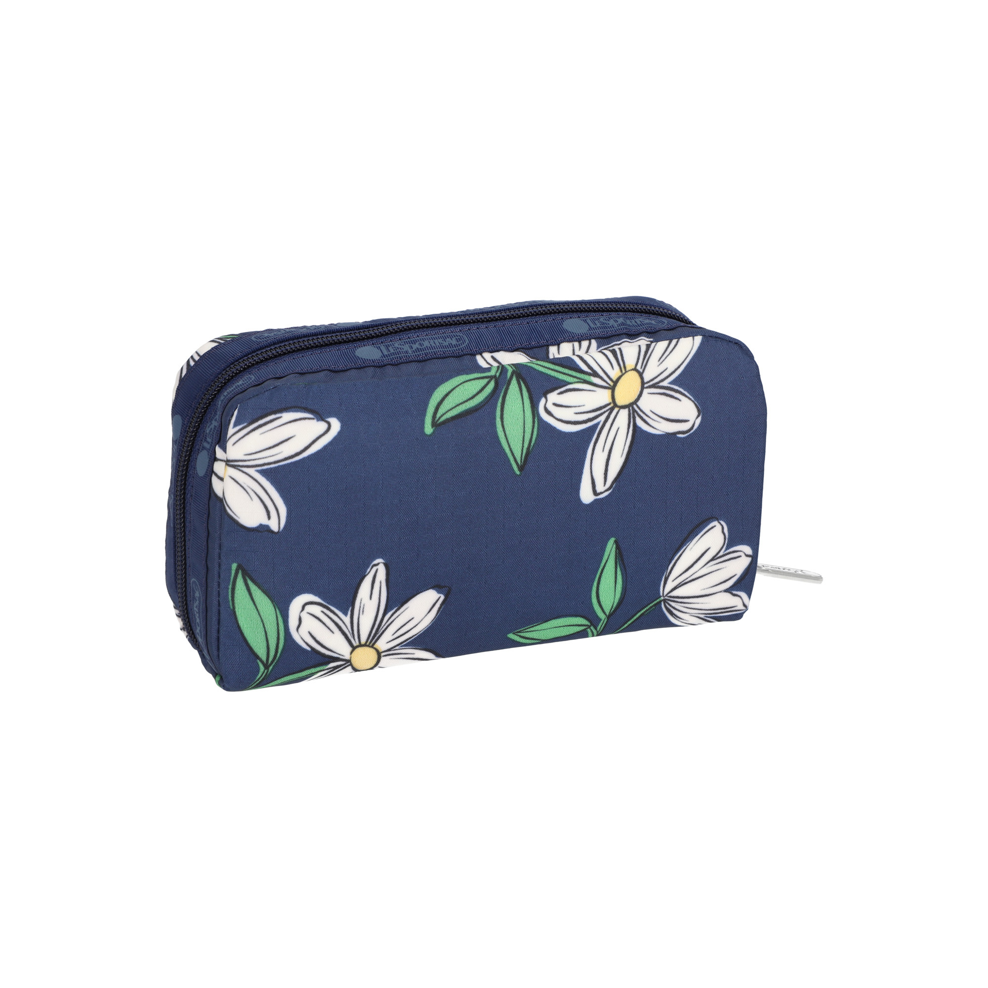 長形化妝袋 (FLORAL BLOOMS NAVY)