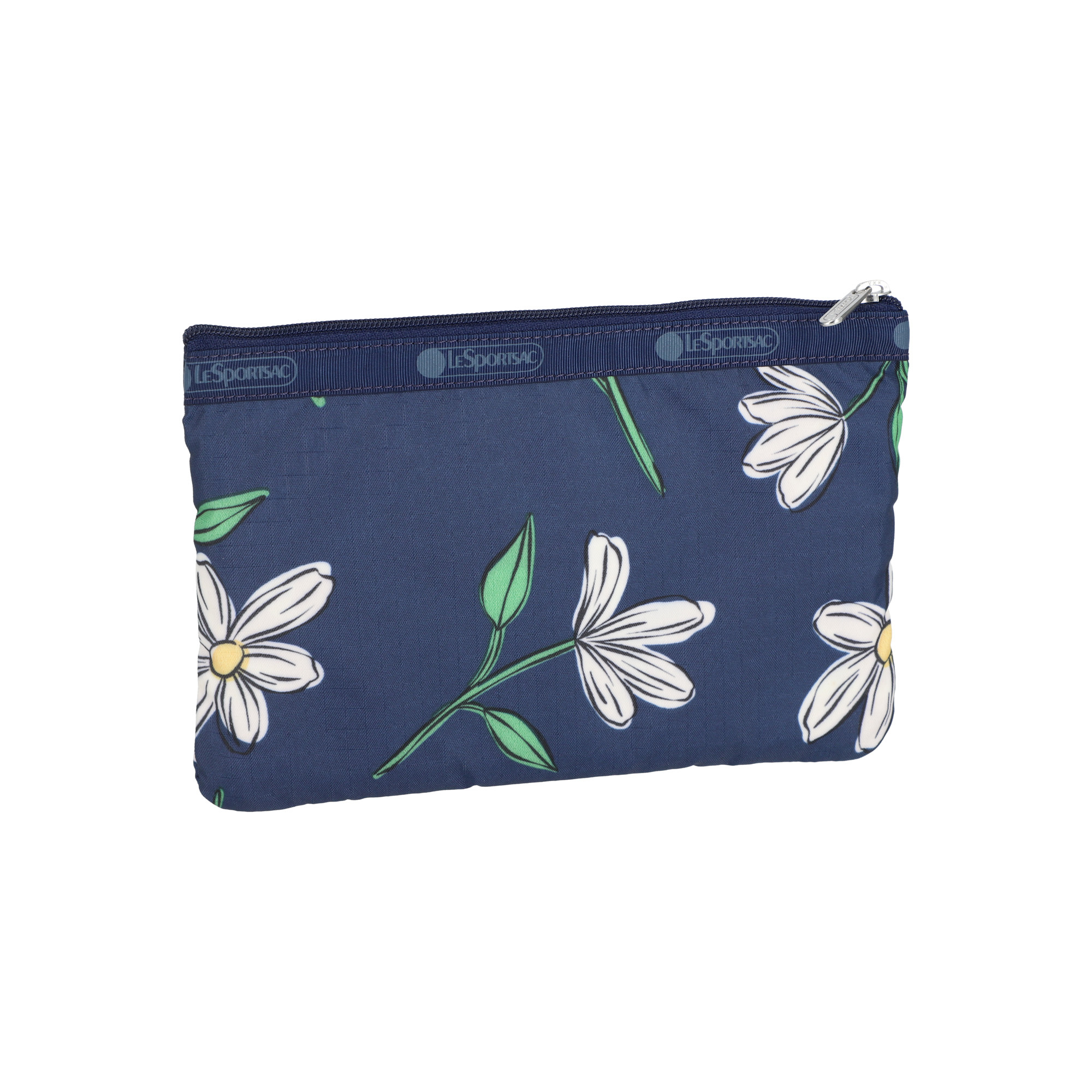 三拉鍊化妝袋 (FLORAL BLOOMS NAVY)