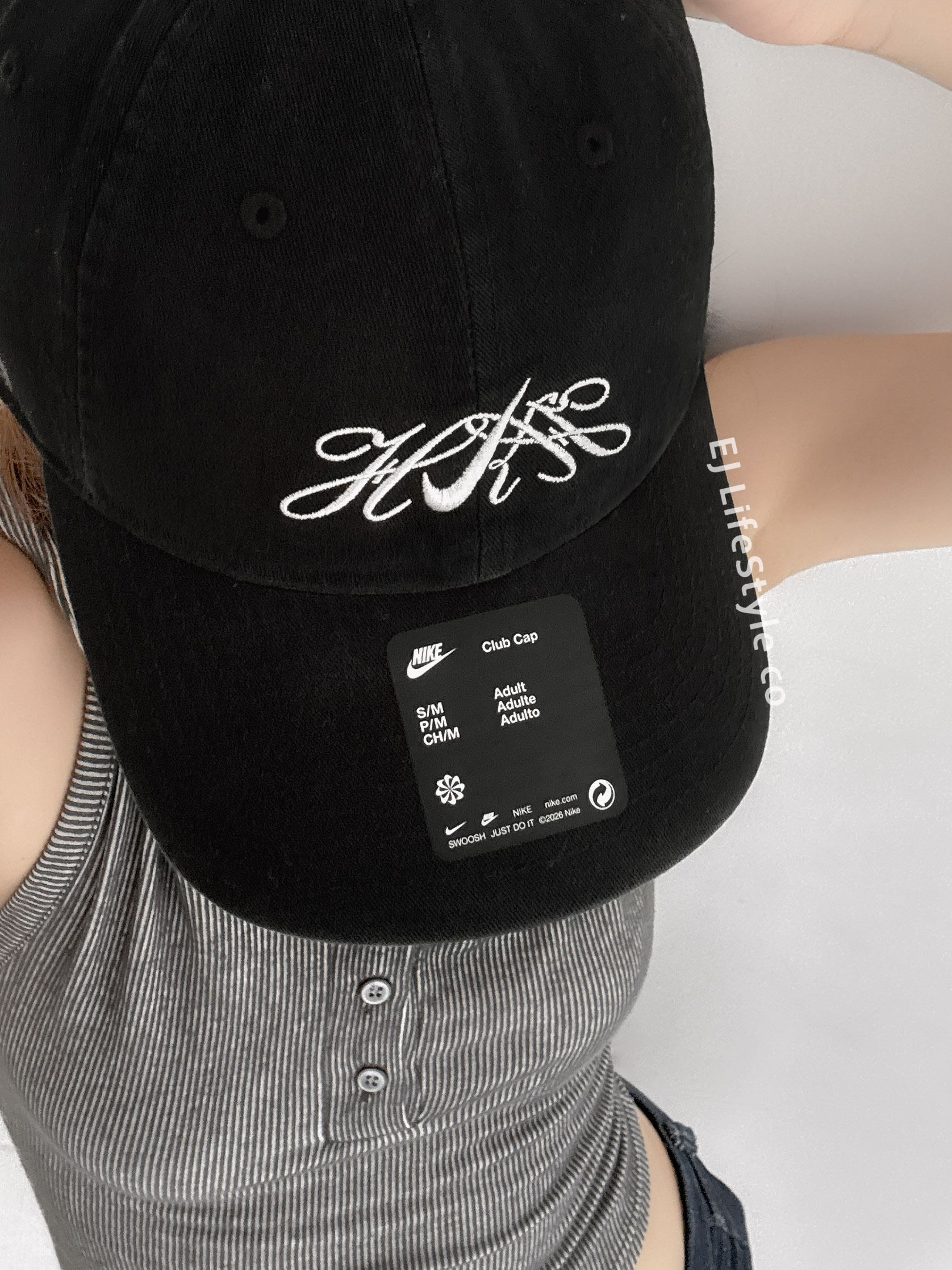 NIKE CLUB 黑白刺繡 軟頂運動帽 老帽  JF5536-010 / 現貨