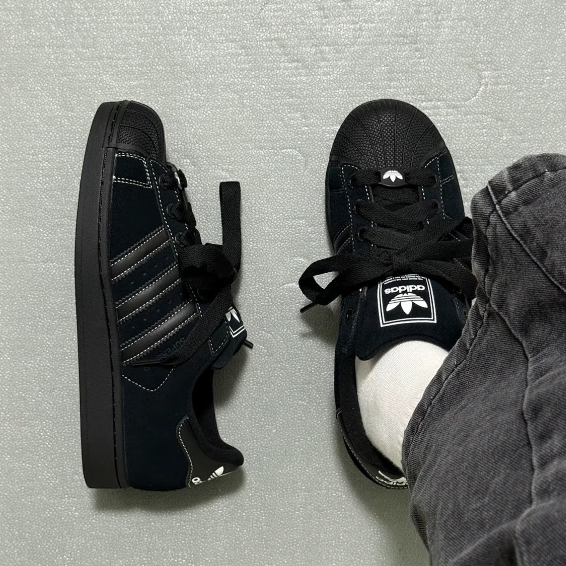 ADIDAS ORIGINALS SUPERSTAR II 黑 麂皮 貝殼鞋 休閒鞋 白字體 中性鞋款 男女 KI9520