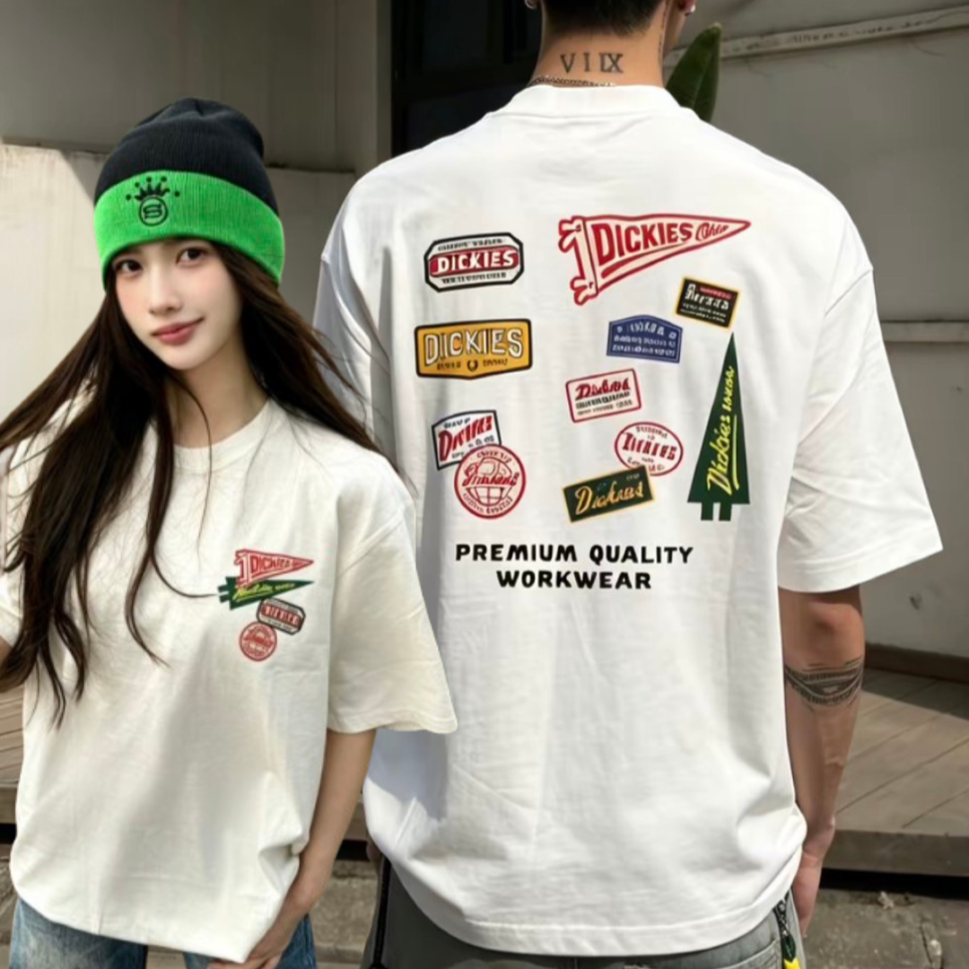 Dickies 美式復古 徽章LOGO 短踢 DKU262NKT385-DK
