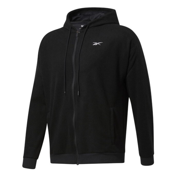REEBOK 外套 黑色 毛絨 連帽外套 男 GT5752
