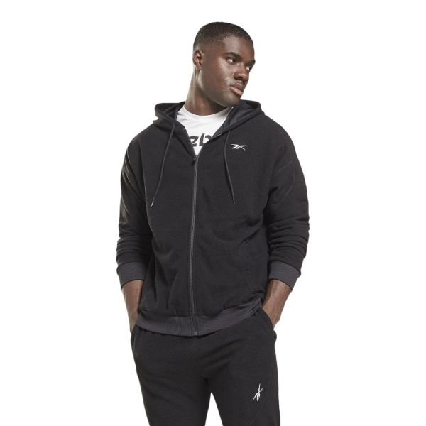 REEBOK 外套 黑色 毛絨 連帽外套 男 GT5752