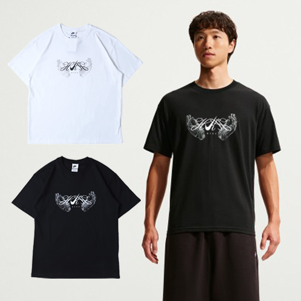 男款 NIKE X HKH 白色 黑色 許光漢 聯名款 手套 刺繡LOGO 寬鬆 純棉 印花 短T【JF5954】NKTF