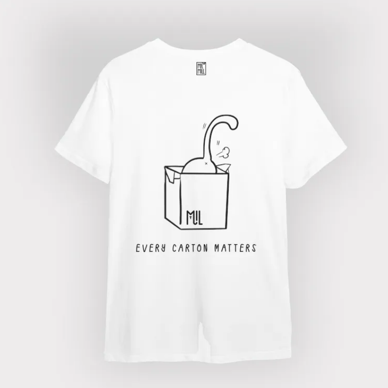 Mil Mill 喵坊Tee｜ Every Carton Matters 紙箱喵喵款（黑白灰三色 Size XS-XXL）