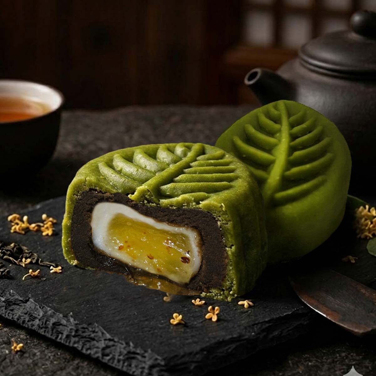 明月禮盒 (8入)【2026中秋節/中秋禮盒/蛋黃酥/烏龍釀桂花流芯/菠蘿綠豆酥/杏仁瓦片/杏仁千層/企業贈禮/福委送禮/禮盒】