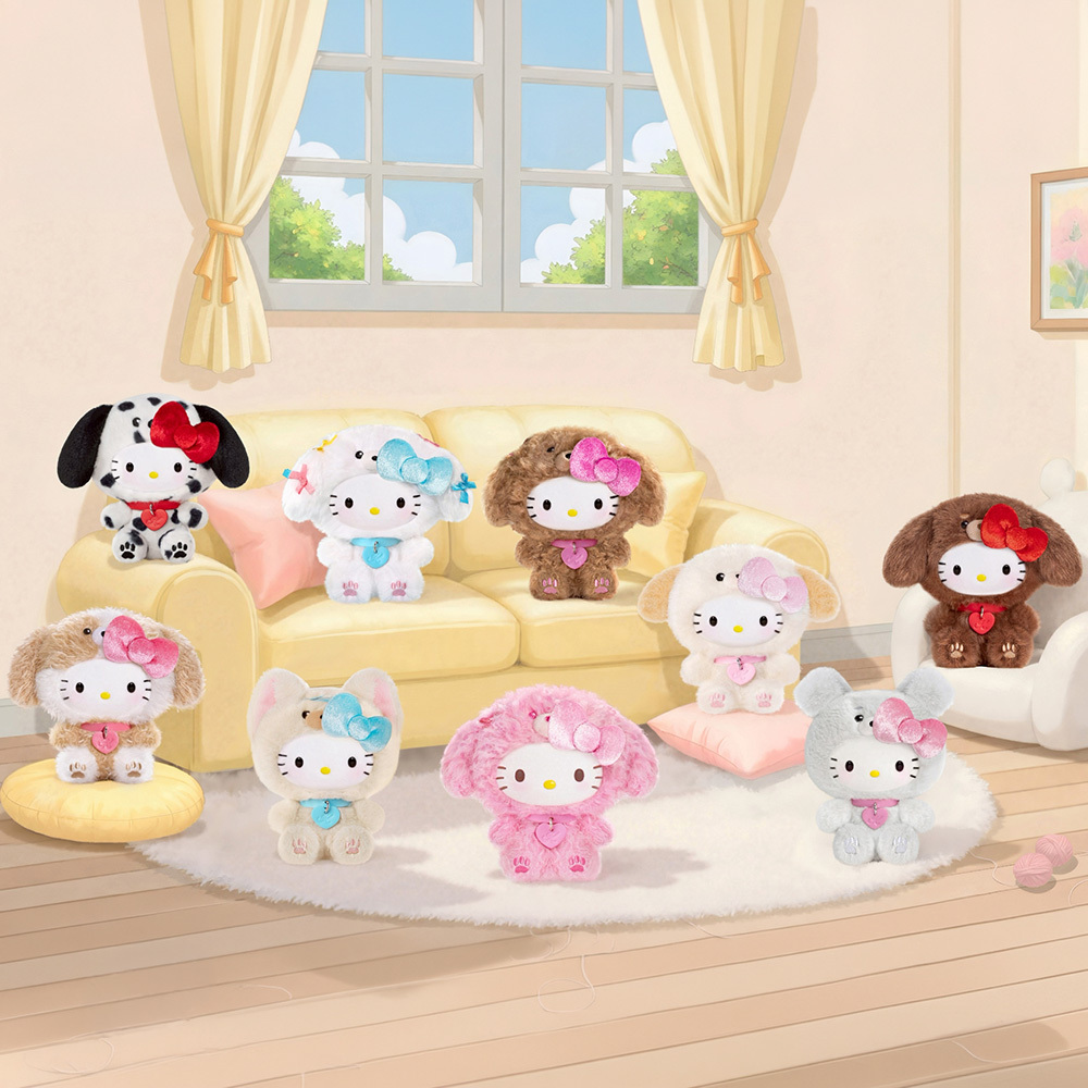 三麗鷗Hello Kitty小狗派對系列絨毛盲盒[8入/中盒]