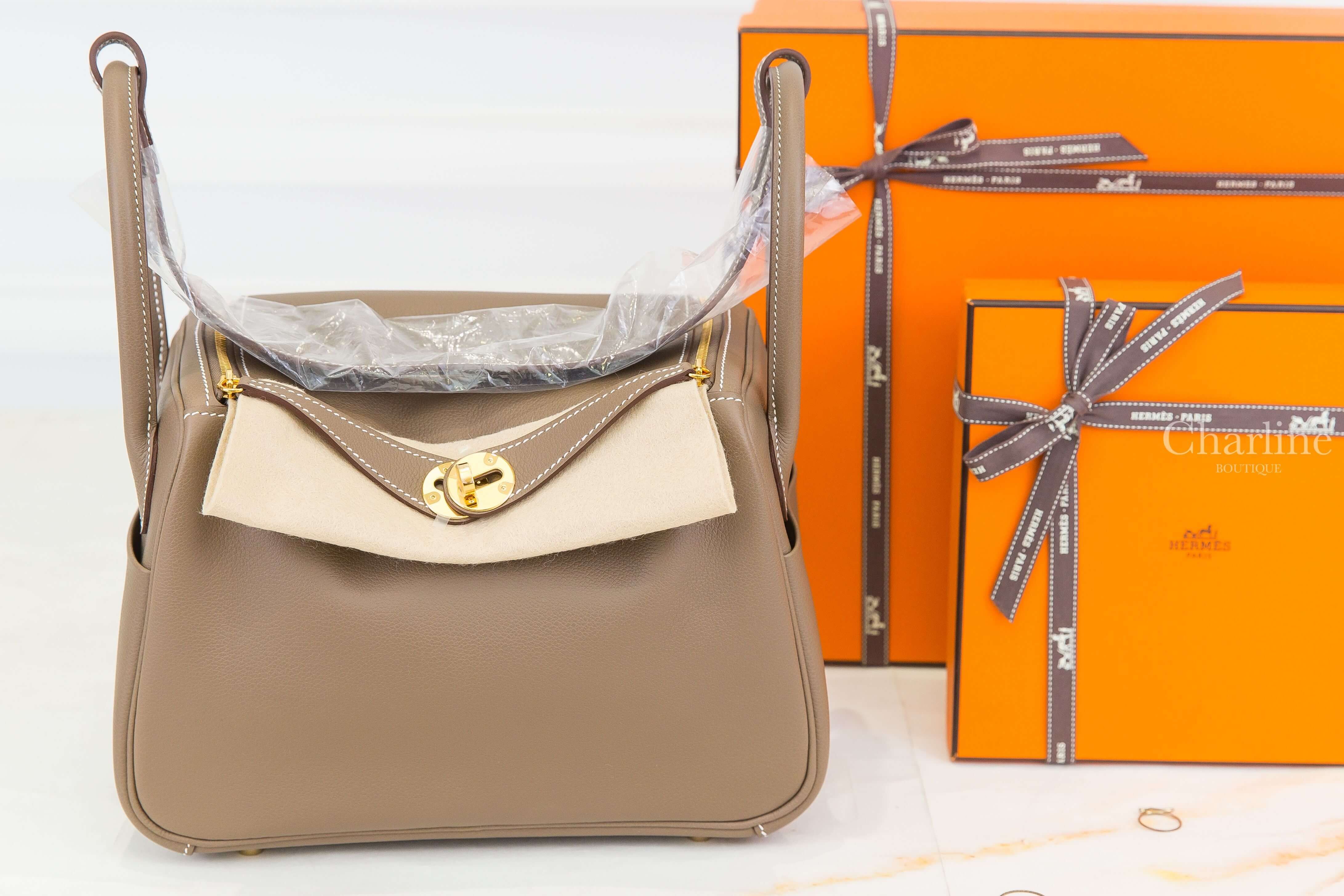 Hermès Lindy 26cm 18 Etoupe Evercolor 大象灰金釦-Charline Boutique 精品代購
