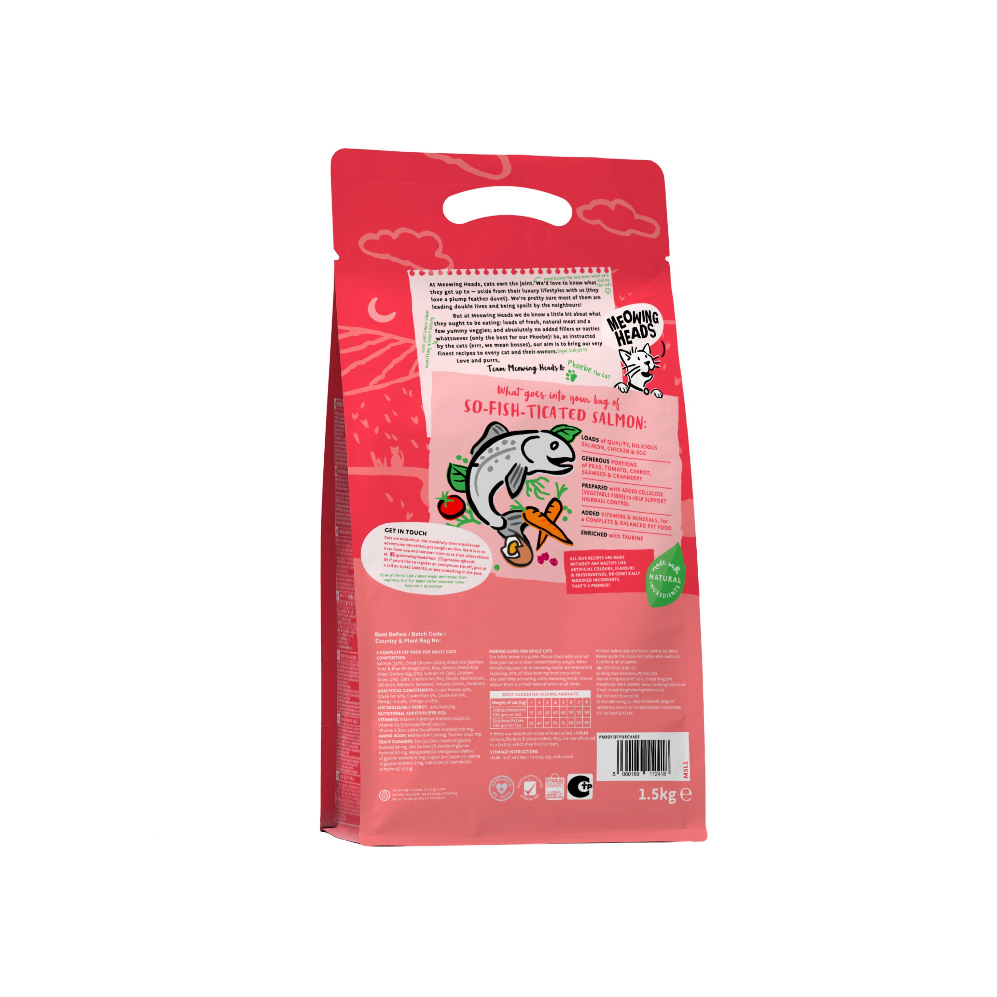 Meowing Heads 全天然成貓配方 (三文魚、雞肉、鮮魚) 4KG