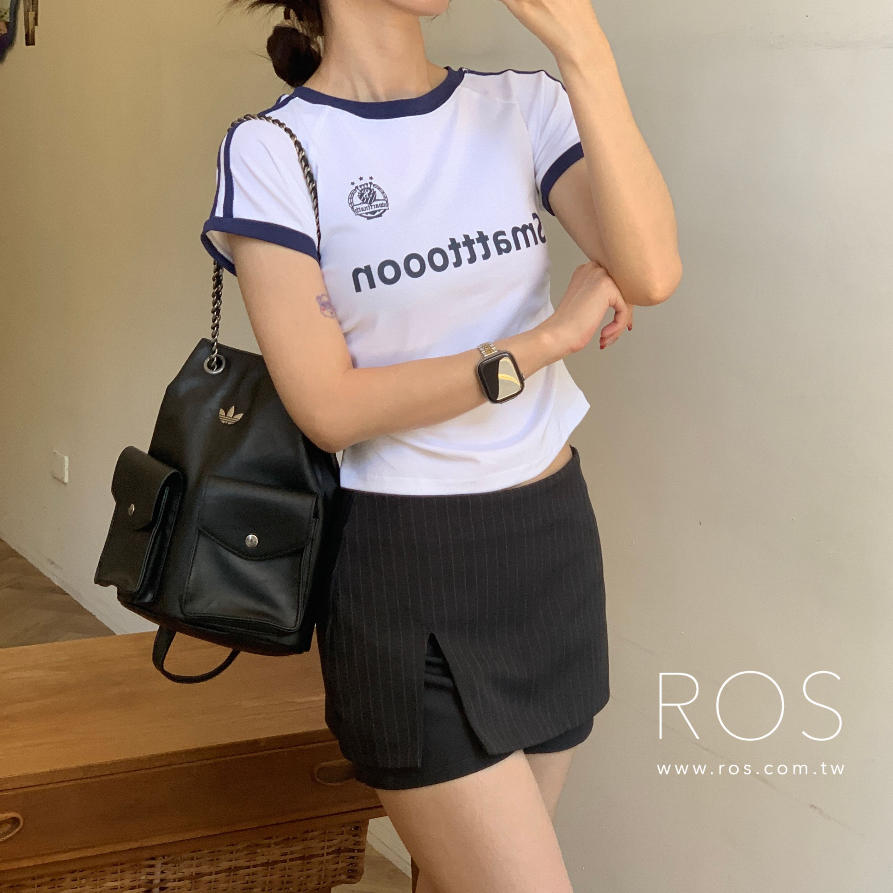 ☀️夏日必備 Smatttooon徽章印花短版上衣(3colors)