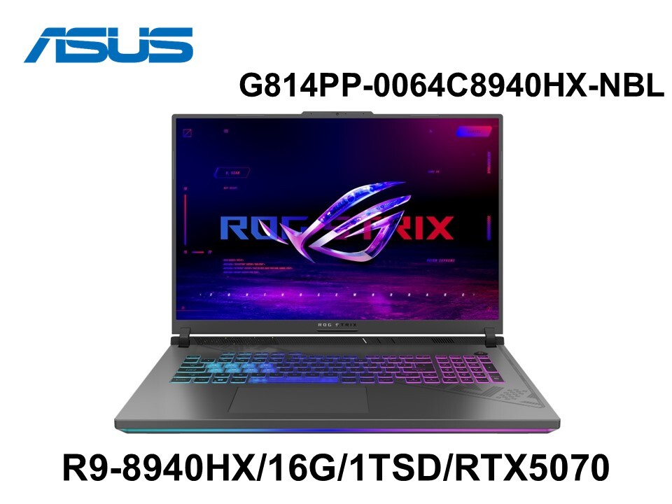 ASUS G814PP-0064C8940HX-NBL 幻潮黑 18吋2.5K電競筆電