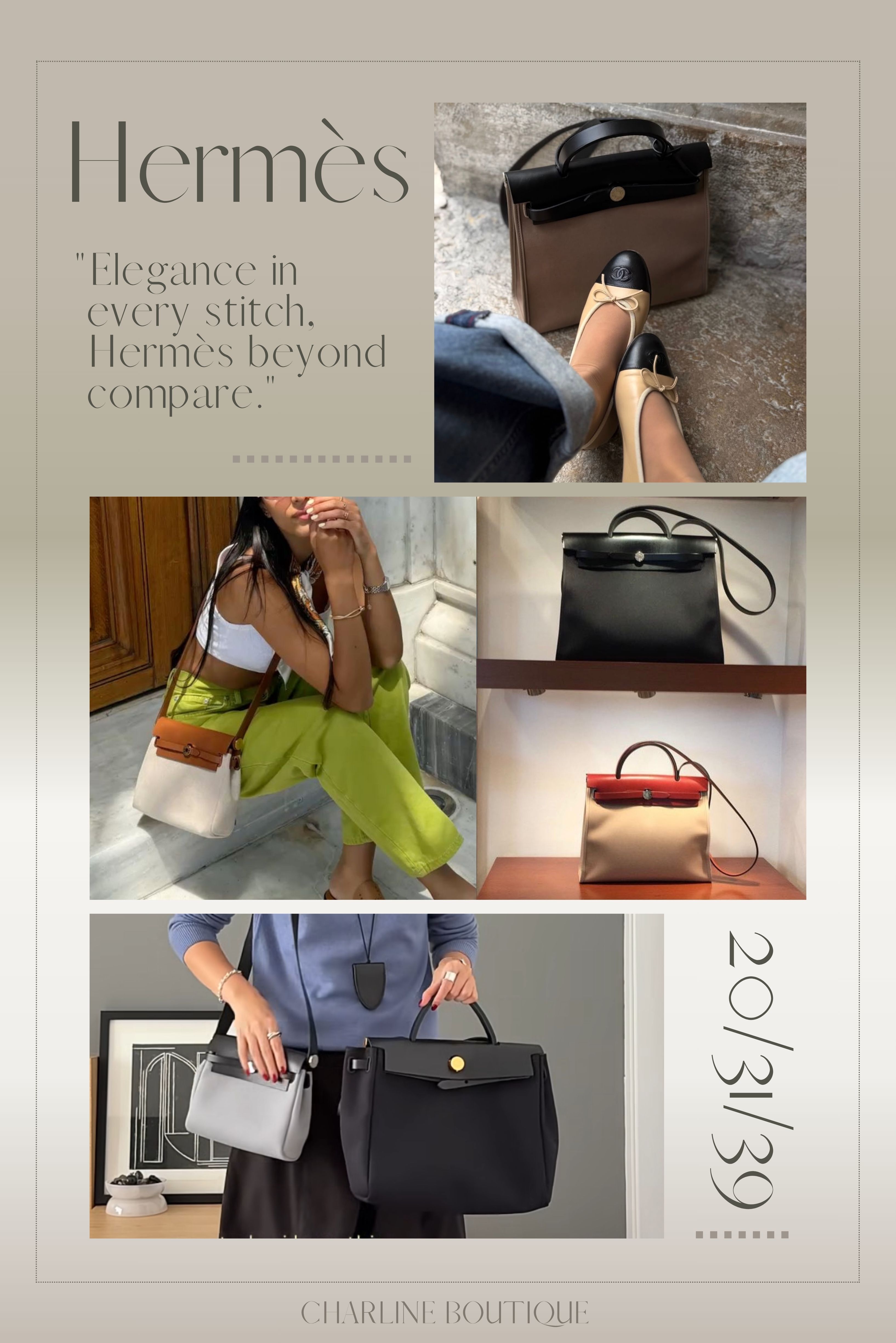 Herbag 20 / 31 / 39 尺寸完整比較 Herbag Zip 20（Mini 迷你款） 尺寸：寬 20cm × 高 17.5cm × 深 7cm 容量：手機、卡夾、鑰匙、口紅，小物剛好 背法：手提、肩背、斜背皆可 適合對象：小包控、身形嬌小、出門只帶精簡隨身物的人 不適合：習慣帶長夾、摺疊傘、化妝包出門的人 場景：約會、逛街、輕便外出  Herbag Zip 31（PM 黃金尺寸） 尺寸：寬 31cm × 高 25cm × 深 10cm 容量：長夾、iPad、化妝包、摺疊傘、13 吋輕薄筆電、A4 文件 背法：手提、肩背兩用，比例最平衡 適合對象：亞洲女生的萬用黃金比例、男女通用、情侶包也很適合 不適合：幾乎沒有不適合的情境，真的很百搭 場景：通勤、逛街、約會、日常一包走天下  Herbag Zip 39（MM 中性大容量） 尺寸：寬 39cm × 高 28cm × 深 9cm 容量：大筆電、A4 文件、開會資料，容量超大器 背法：手提為主，肩背大包感明顯 適合對象：高挑女生、男生、需要大容量通勤的人 不適合：身形嬌小、不想背大包的人，視覺容易顯沉 場景：辦公通勤、商務出行、需要帶大量物品的日常  Charline Boutique 觀察到，大多數第一次入手的客人，不管身形或日常需求，最後選了 31 都沒有後悔過。20 留給真的熱愛小包的人，39 則是有明確大容量需求才考慮。價格區間、配貨難度、專櫃 vs 代購怎麼選？  2026 年參考價格區間  Herbag Zip 20：約新台幣 11 萬至 13 萬元 Herbag Zip 31：約新台幣 11 萬至 14 萬元 Herbag Zip 39：約新台幣 14 萬至 16 萬元  以上為市場參考區間，2026 年愛馬仕已有明顯調漲，實際售價依官方最新公告、皮革材質與帆布版本有所不同，限量圖案款或特殊材質另計。  配貨難度怎麼說？  跟 BKC 比起來，Herbag Zip 算是入手門檻明顯較低的款式，不屬於強硬配貨包，也不需要累積大量消費紀錄才能買到。但「不用配貨」不等於「隨時有現貨」，31cm 和 20cm 的熱門配色——黑色、大象灰、米色、金棕色——詢問度一直很高，旺季或特定配色還是要有等候的心理準備。  整體來說，只要不死守單一指定色，願意多看幾個配色組合，Herbag Zip 的入手機率比大多數愛馬仕包款都要高出不少。  專櫃 vs 代購，怎麼選比較划算？  專櫃購入：價格最透明、保固最完整、有完整購買憑證，適合想要累積愛馬仕消費紀錄、未來計畫入手 BKC 的人。缺點是熱門款需要等現貨，不一定有你想要的配色。  代購購入：流通款式更多樣，有時候能找到專櫃暫無現貨的配色，或是已停產但市場上仍有流通的特殊款。選擇可信賴、有實品圖與來源說明的代購管道很重要，購入前最好確認包況、配件是否齊全。  Charline Boutique 的建議是，兩條路各有優勢，核心在於你有沒有時間等、對配色有多執著，以及你未來是否有計劃入手 BKC。如果你想看看目前市場上有哪些款式在流通，歡迎直接來找我們詢問。Herbag 優缺點老實說  優點  帆布拼皮革讓它比全皮款輕盈，日常背起來不費力。不需要大量配貨，入手門檻比 BKC 親民太多。31cm 容量驚人，一包解決通勤、逛街、約會三種場景。男女都能背，情侶包也很合適。內外縫兩種版本讓你可以依風格挑選，選擇彈性高。後方拉鍊外袋日常實用度極高。有 Kelly 的骨架和輪廓，背起來有愛馬仕的辨識度，但風格比 Kelly 更放鬆好駕馭。  缺點  帆布材質遇到深色衣物摩擦可能轉色，淺色款尤其需要注意。Vache Hunter 皮革容易留指甲刮痕，也比較怕水，雨天出門需要多想一下。相較於全皮款，帆布包在二手市場的保值性略低，不算是以投資為目的首選。帆布如果長期使用或照顧不當，容易出現邊角磨損或毛球。不像 BKC 那樣具有強烈的社交辨識度，喜歡「一眼就被認出是哪款」的人可能稍感不足。    💬 看完優缺點還是有點糾結嗎？歡迎把你的需求、預算、日常穿搭風格告訴我們，Charline Boutique 幫你判斷！ 👉 加入 LINE 直接聊：https://lihi1.com/y4xM8