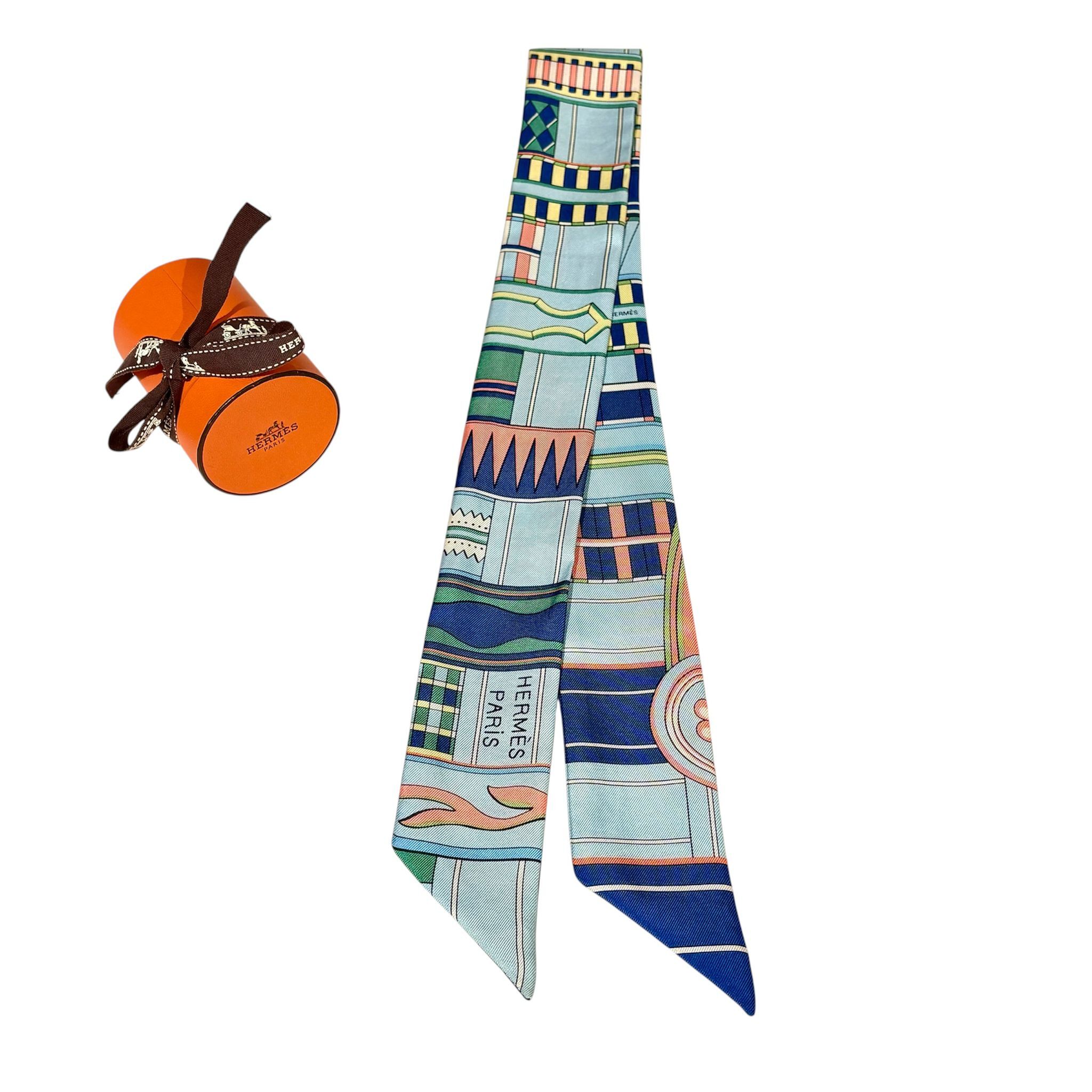 全新HERMES TWILLY 藍色/粉紅色VOLTES ET PIROUETTES #BRAND NEW #香榭站正品