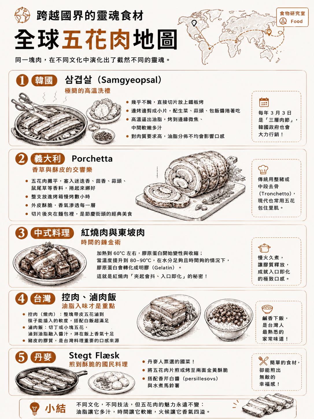 韓式烤五花肉 Samgyeopsal,在鐵板上煎烤至金黃微焦,搭配生菜包肉吃法