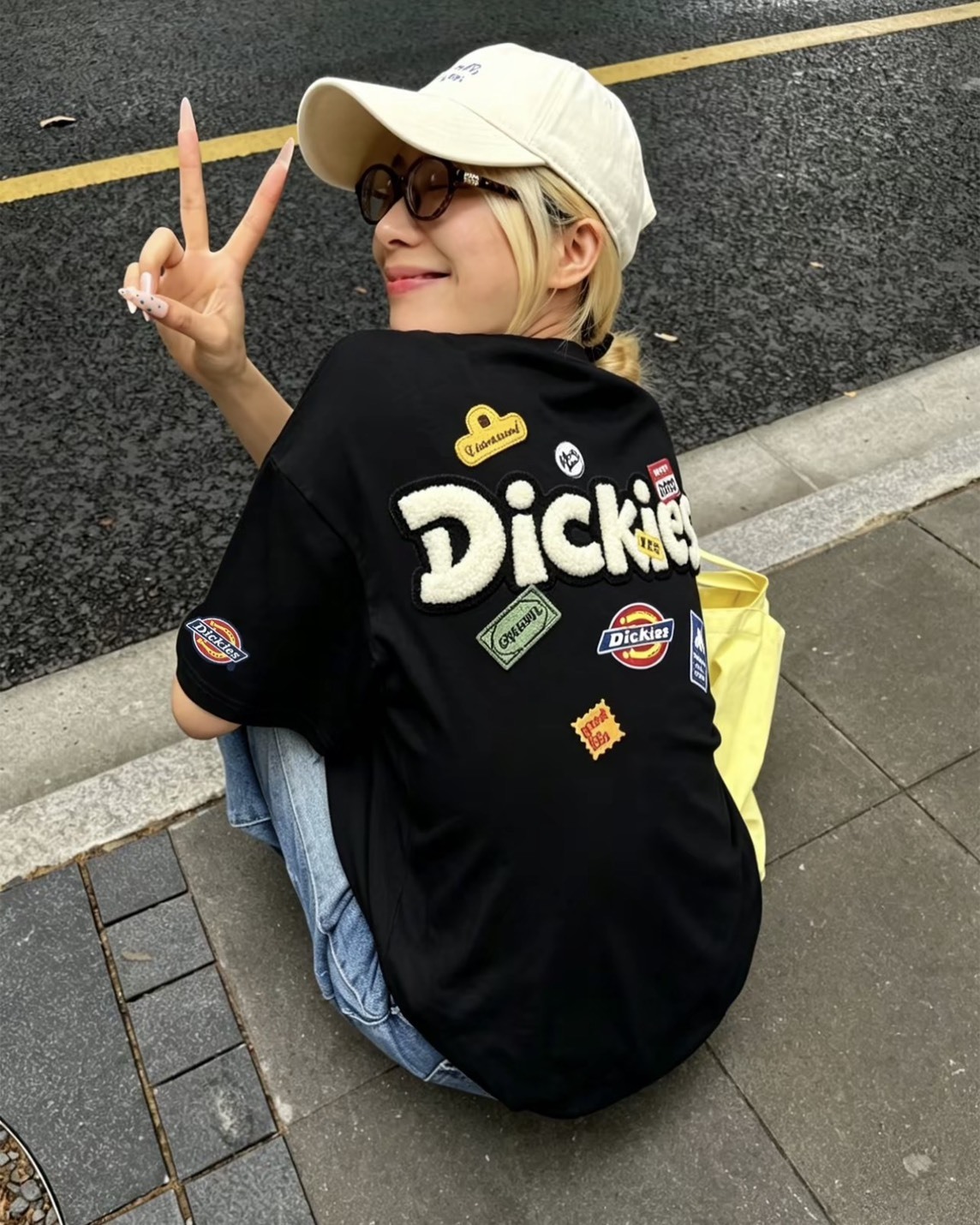 DICKIES LOGO  塗鴉 貼布 毛絨 LOGO 美式 重磅  短T 三色