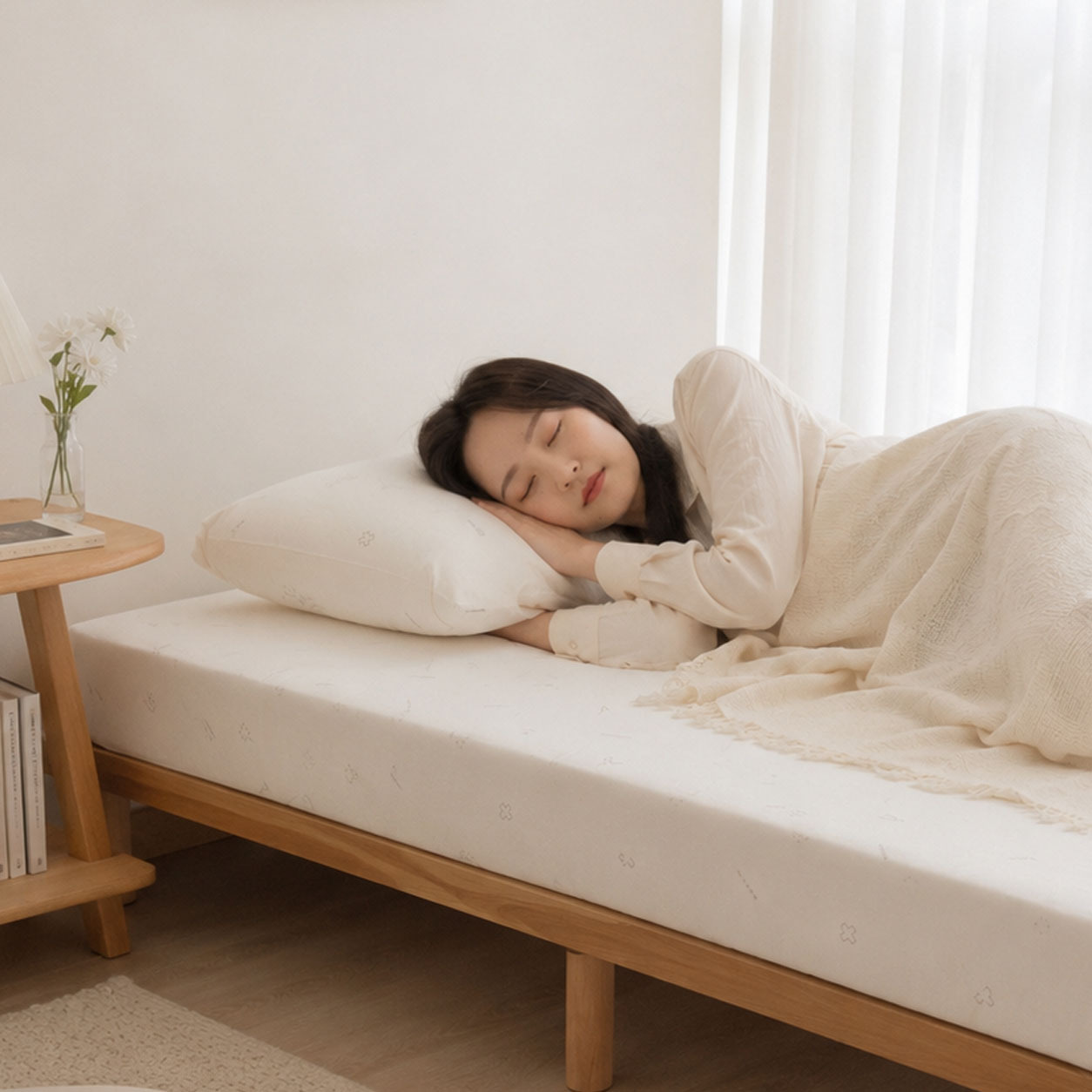 森好眠日本大和防蟎抗菌防臭乳膠床墊，鼻子過敏者安穩側睡於乾淨清新臥室