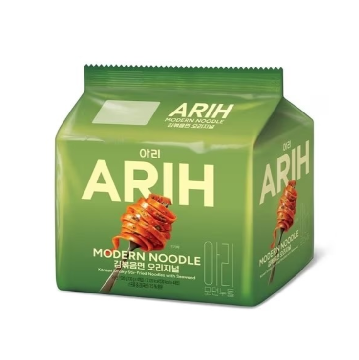 Y14 BTS ARIH Modern Noodle 寬扁乾拌拉麵 (一袋4小包) - 【原味紫菜炒面】｜到期日: 2026-11
