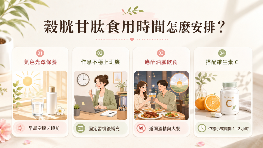 不同需求怎麼安排穀胱甘肽食用時間?