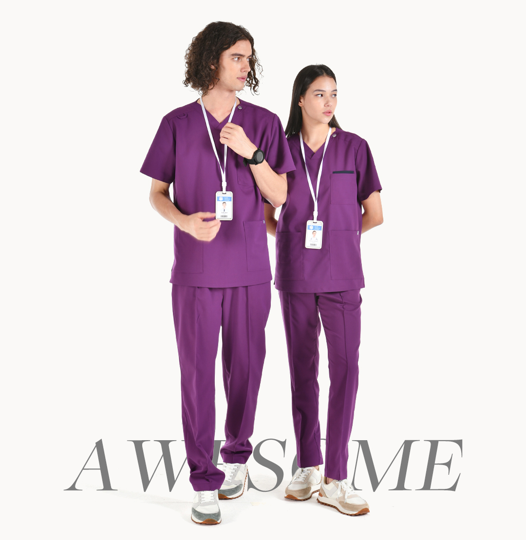 22204 AWESOME CLASSIC 男女通用刷手服 茄紫
