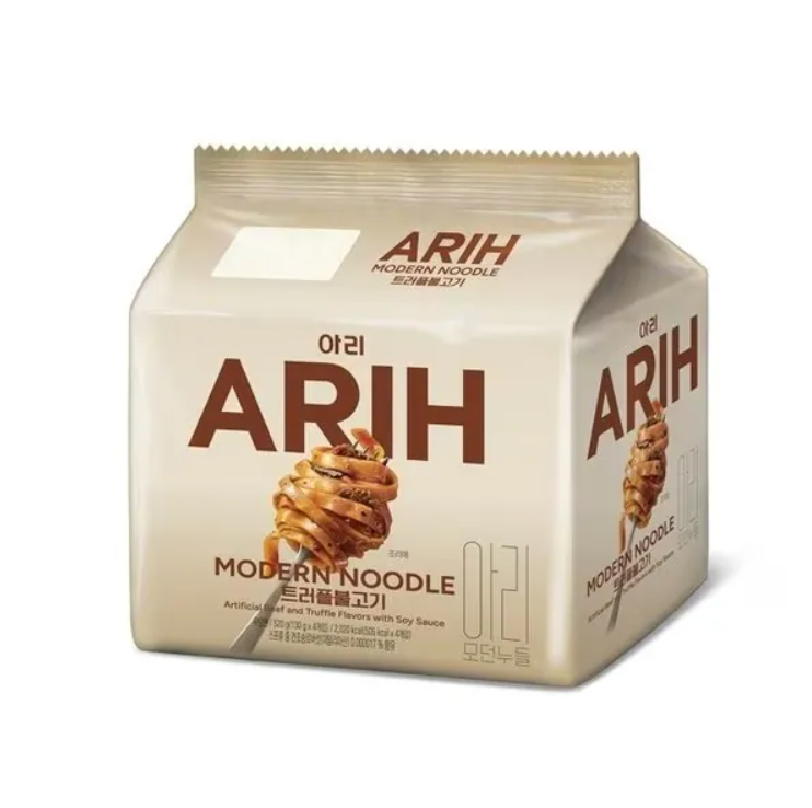 Y15 BTS ARIH Modern Noodle 寬扁乾拌拉麵 (一袋4小包) - 【黑松露韓式烤牛肉味】｜到期日: 2026-11