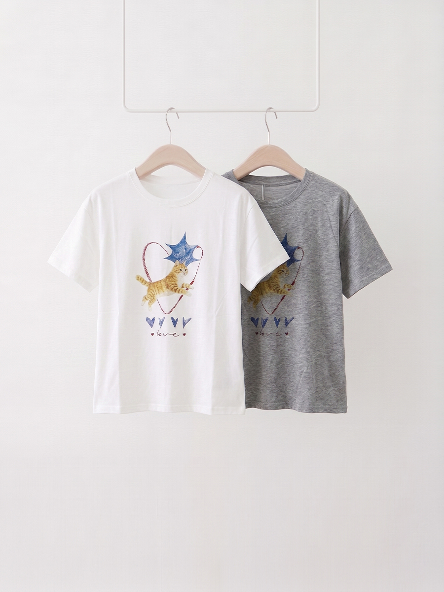 花貓寬鬆棉TEE