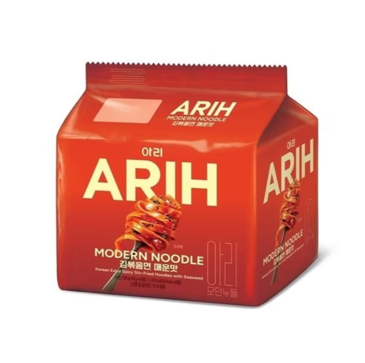 Y17 BTS ARIH Modern Noodle 寬扁乾拌拉麵 (一袋4小包) - 【香辣紫菜炒面味】｜到期日: 2026-11