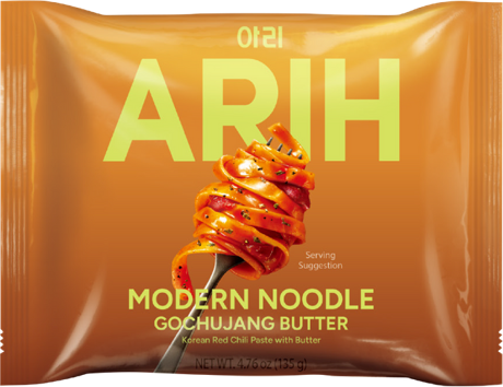 Y18 BTS ARIH Modern Noodle 寬扁乾拌拉麵 (一袋4小包) - 【黃油辣椒醬味】｜到期日: 2026-11