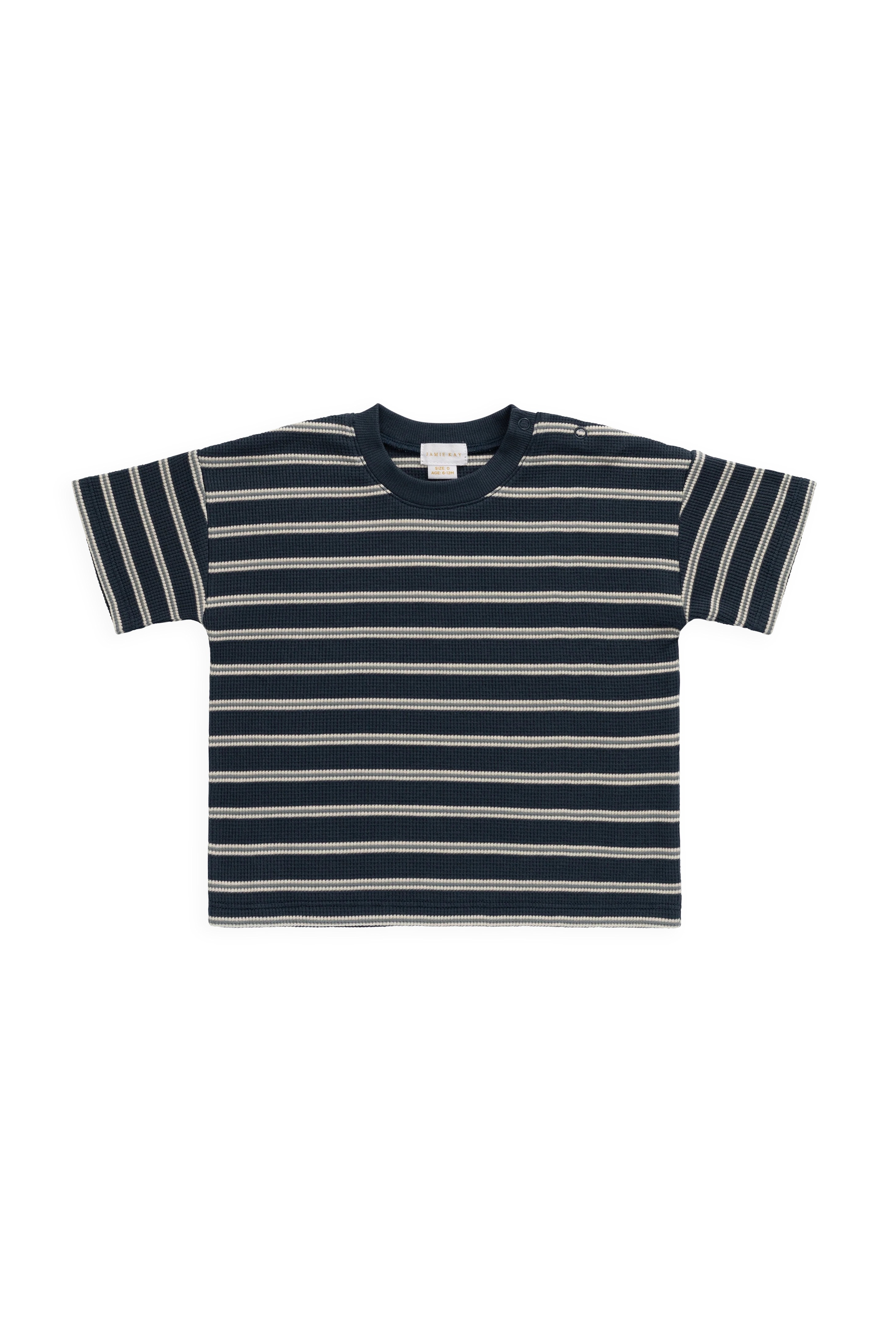 【預購】JAMIE KAY -Organic Cotton Waffle Leith Tee（Dreamer Stripe Captain）