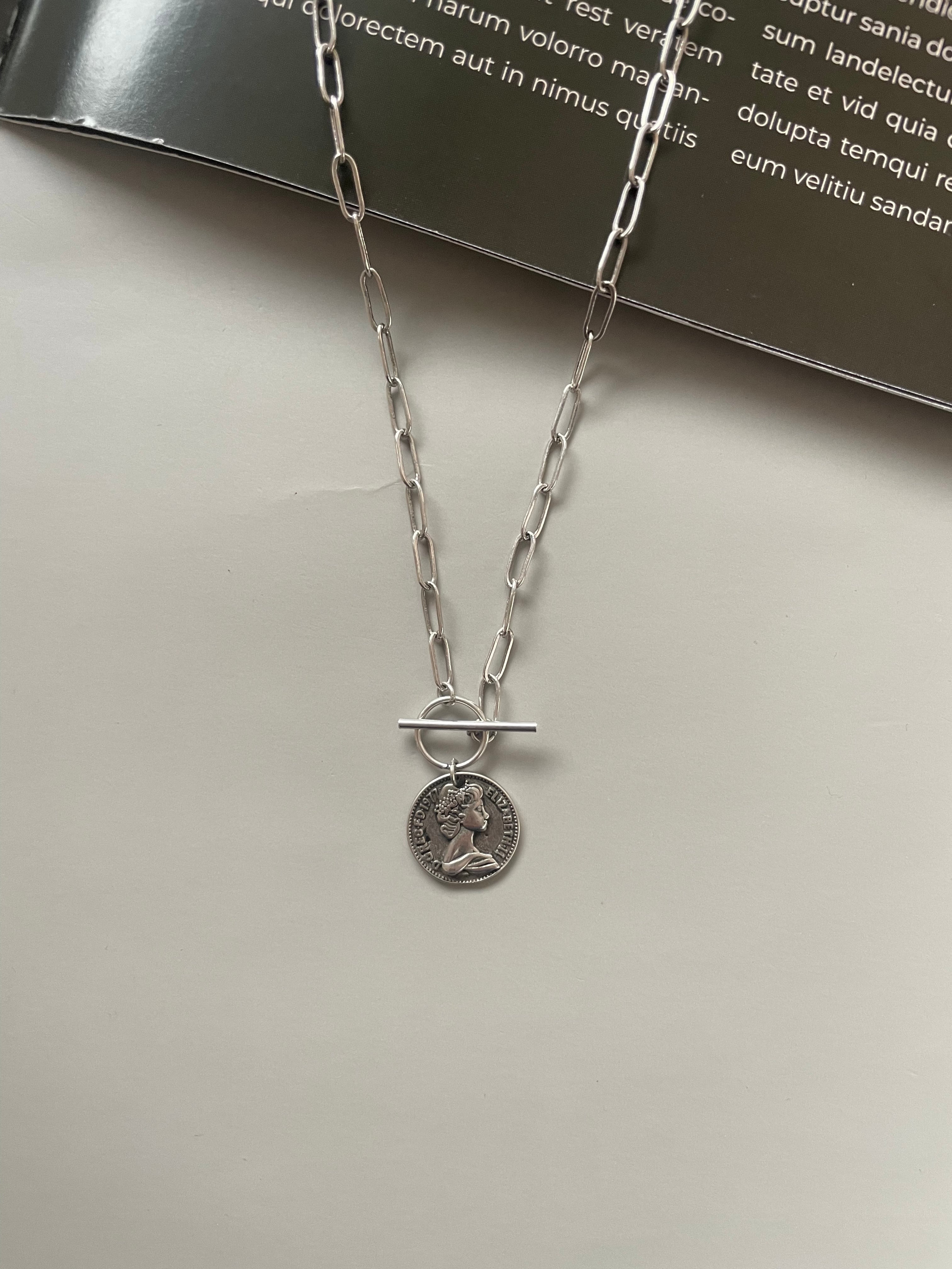 retro coin necklace
