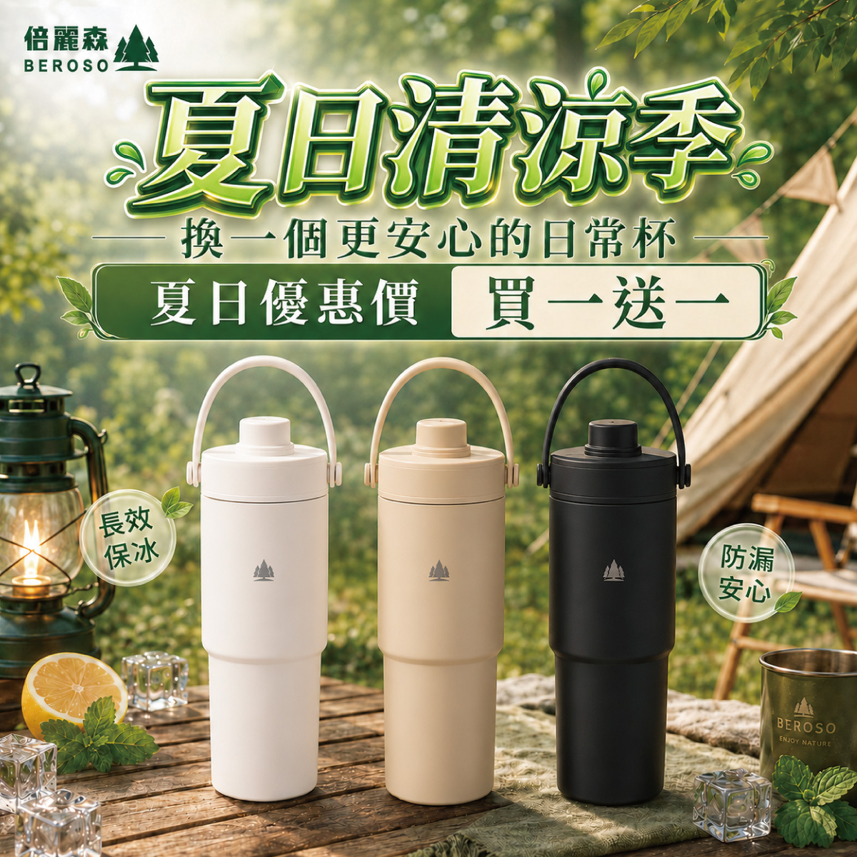 買一送一|不鏽鋼內陶瓷保溫環保手提杯 735ml-ECU5