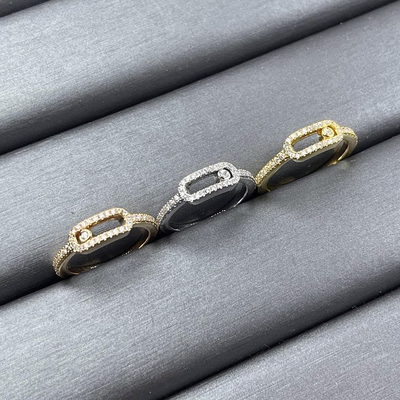 18k”Uno單鑽小號/滿鑽戒框高奢定製戒