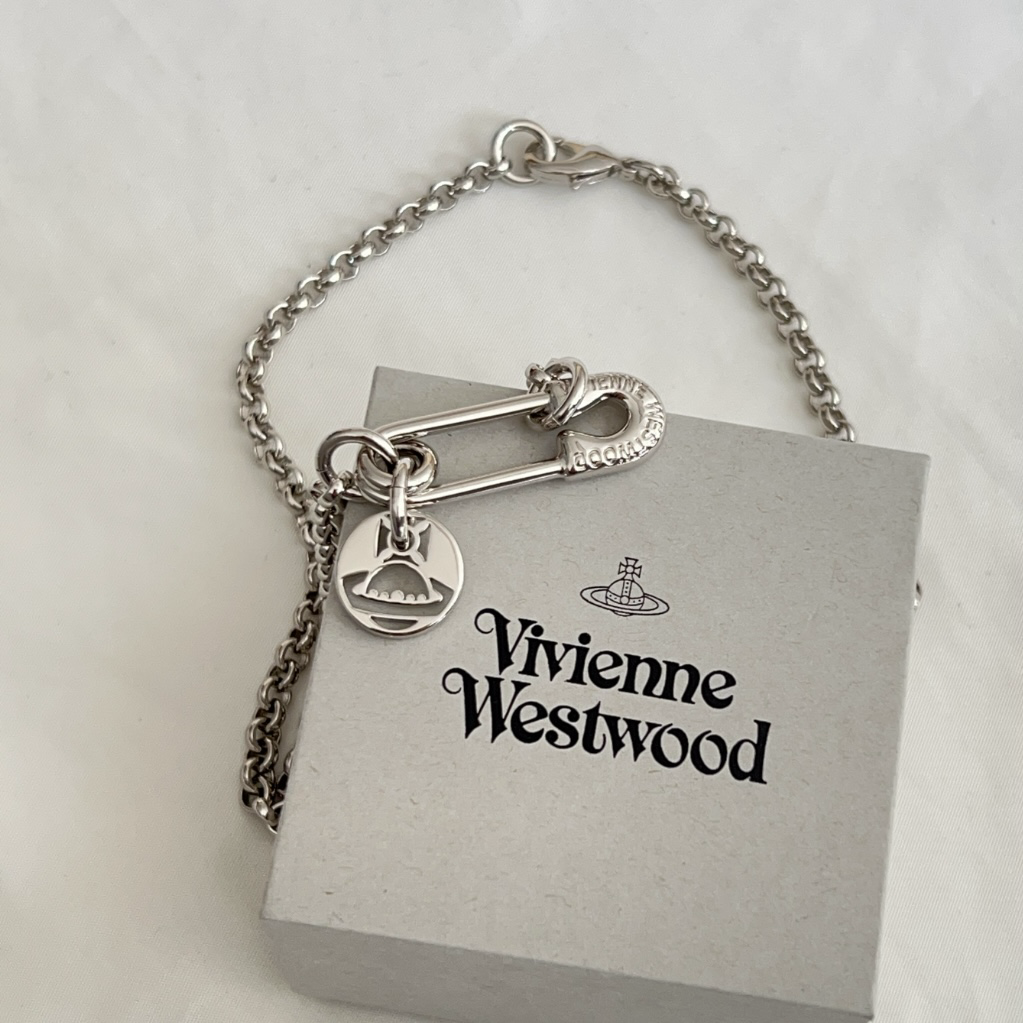 (預購）男友戴🖤Vivienne Westwood Man Imogene Necklace  土星別針項鍊  西太后 迴紋針 粗鍊