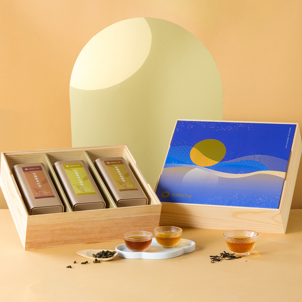 中秋禮盒 | 長韻松木禮盒3入(茶葉罐組)