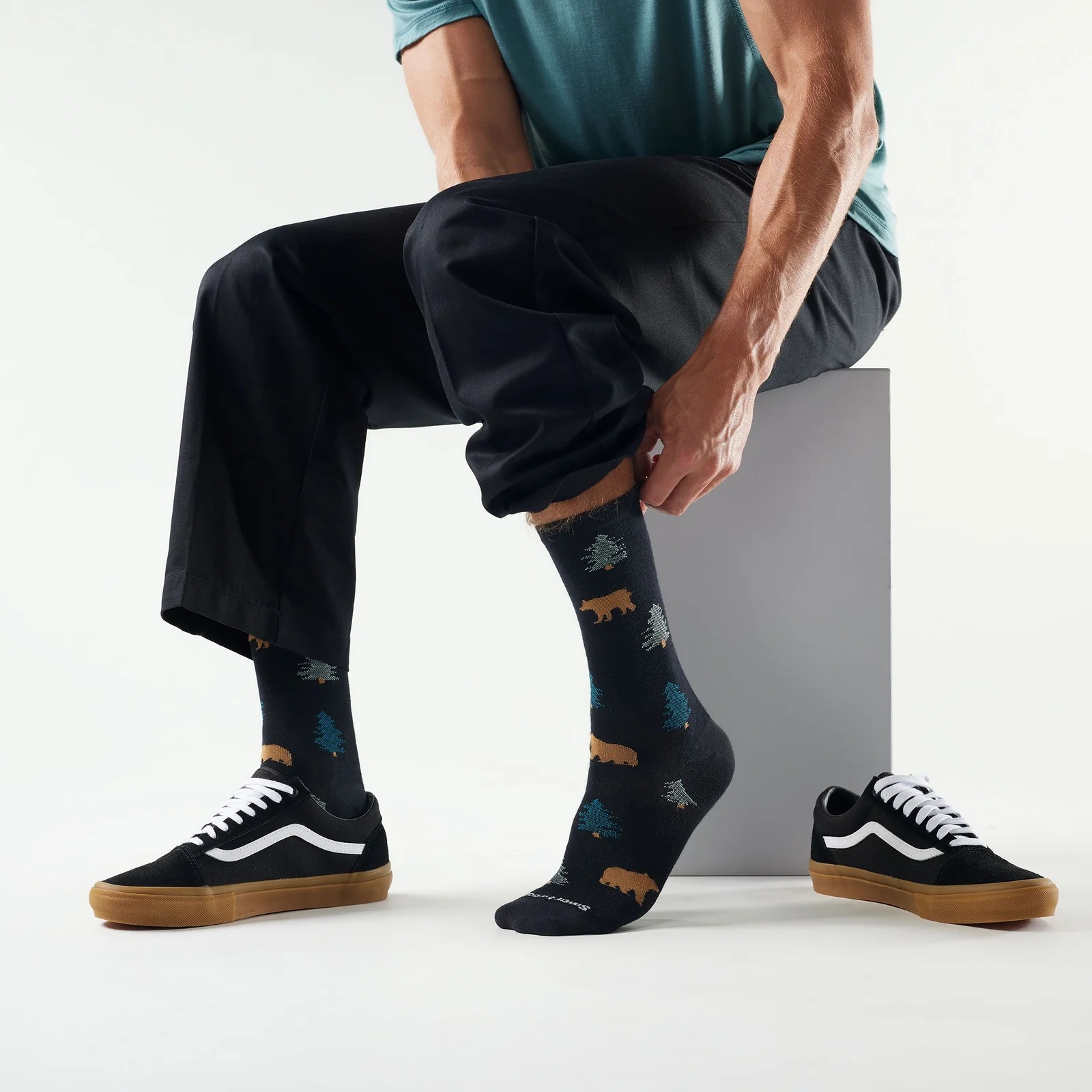 Smartwool 日著中長襪-樹 Everyday Through the Trees Crew Socks SW003044001 黑色 [HappyOutdoor]