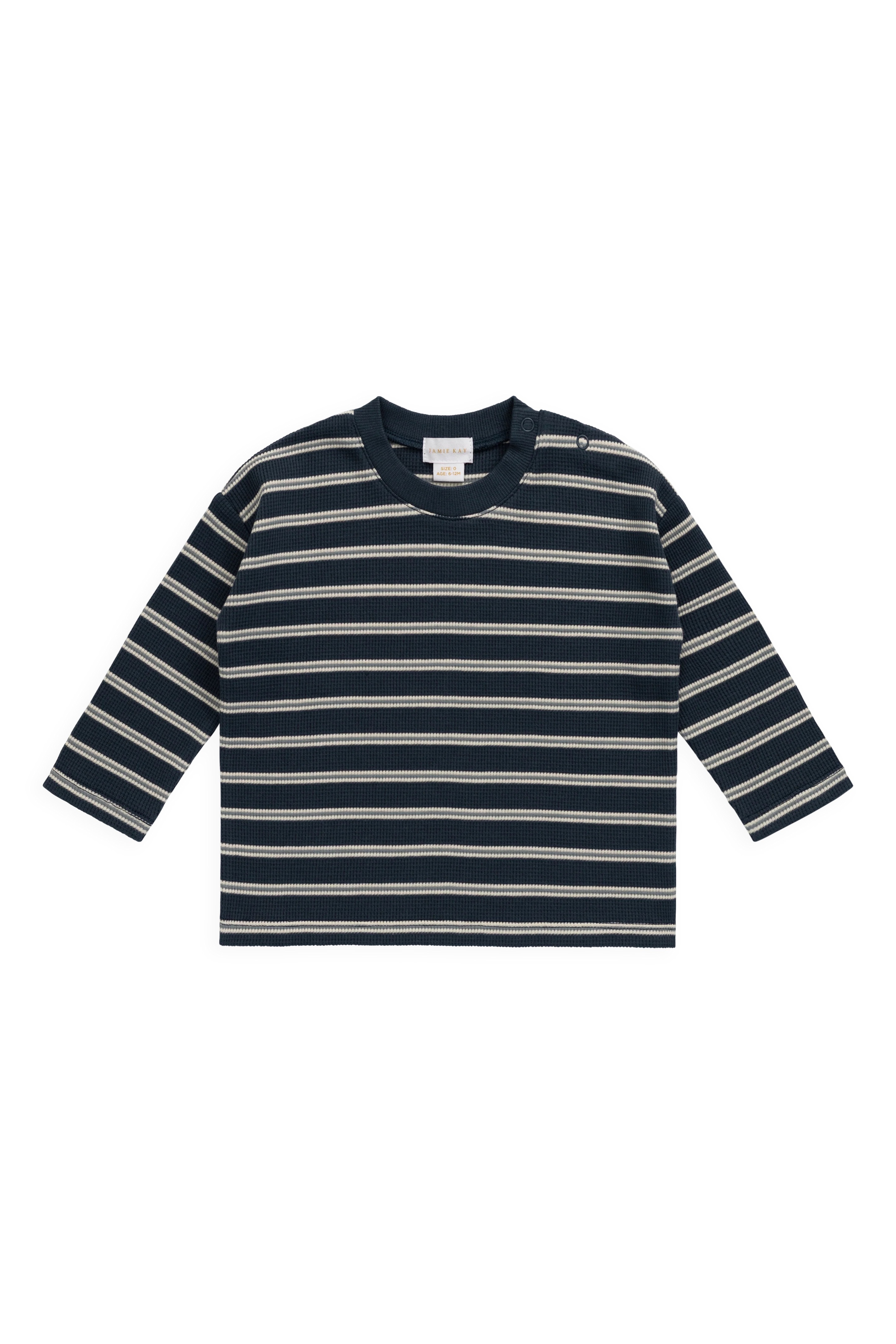 【預購】JAMIE KAY -Organic Cotton Waffle Leith Long Sleeve Top（Dreamer Stripe Captain）
