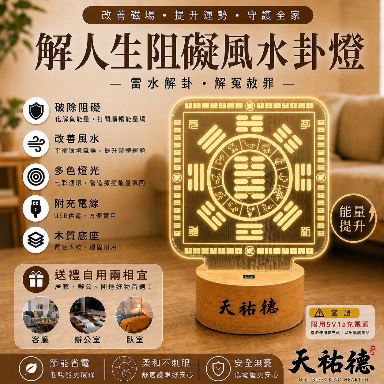 《天祐德》第一代風水布局神奇開運卦燈❤️賣爆！超好用‼️