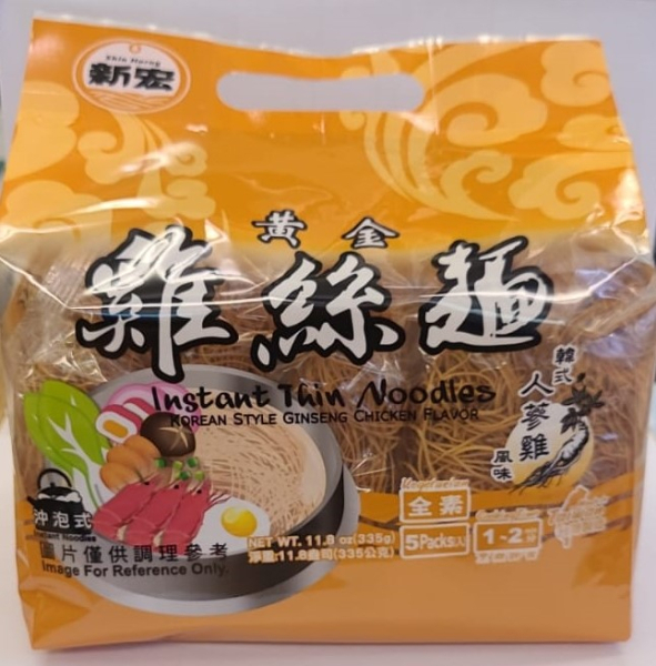 T1: 新宏黃金雞絲麵 (韓式人蔘雞風味) (335g)