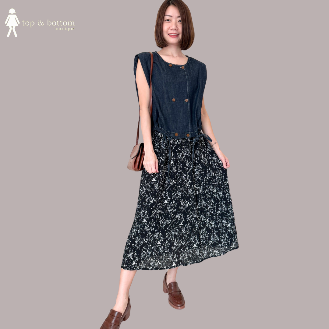 ELASTIC WAISTED CHIFFON FLORAL SKIRT