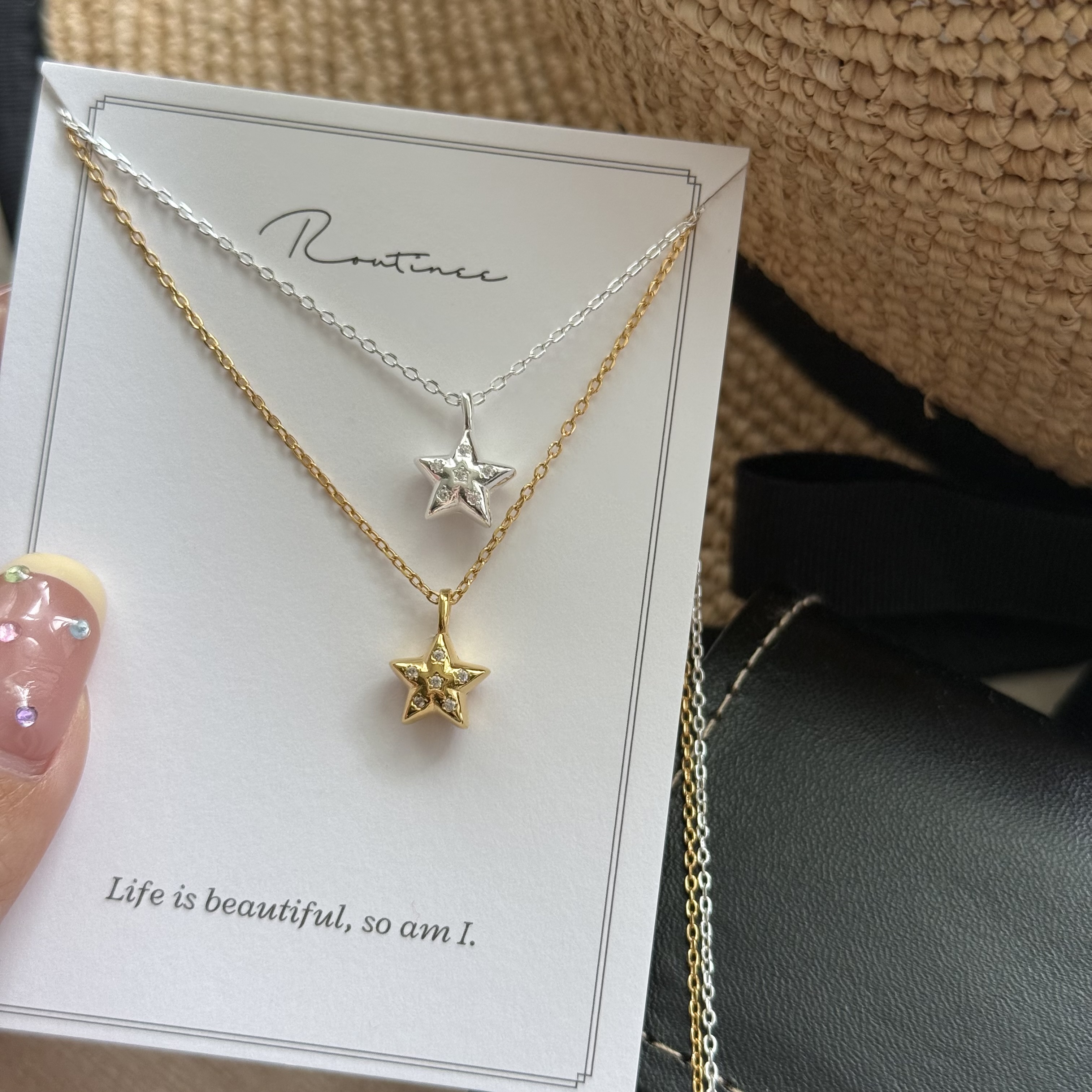🇰🇷925 silver 厚磅星星閃鑽項鍊｜2 color