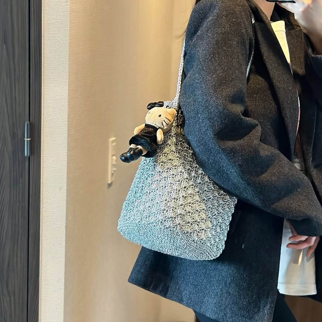UNITED ARROWS 蕾絲 銀色 7色 金屬 紗線 編織 側背 手提包 托特包