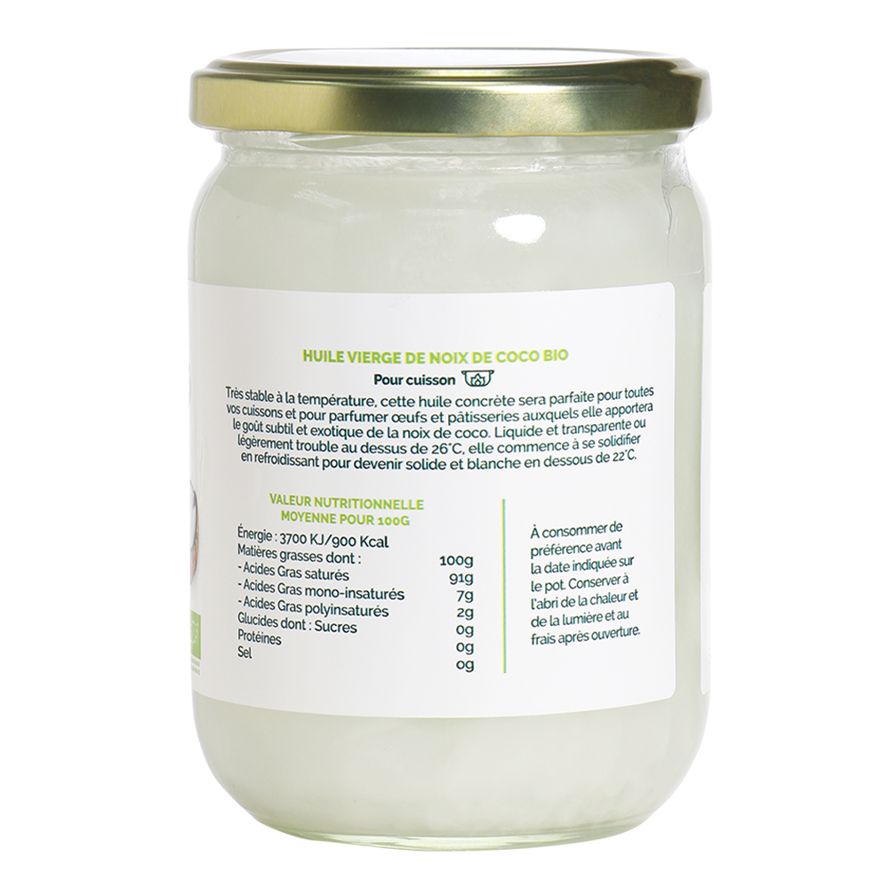 Cauvin French Organic Virgin Coconut Oil (500ml)
