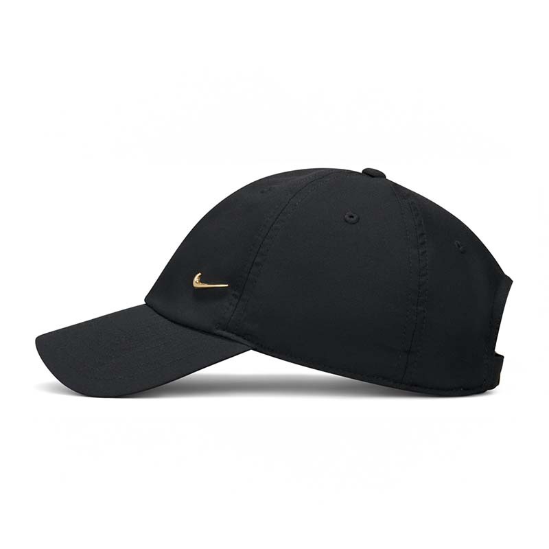 Nike Dri-FIT Club Metal Swoosh 軟頂運動帽 帽子 小金勾 黑色 FB5372-011 [台灣現貨]
