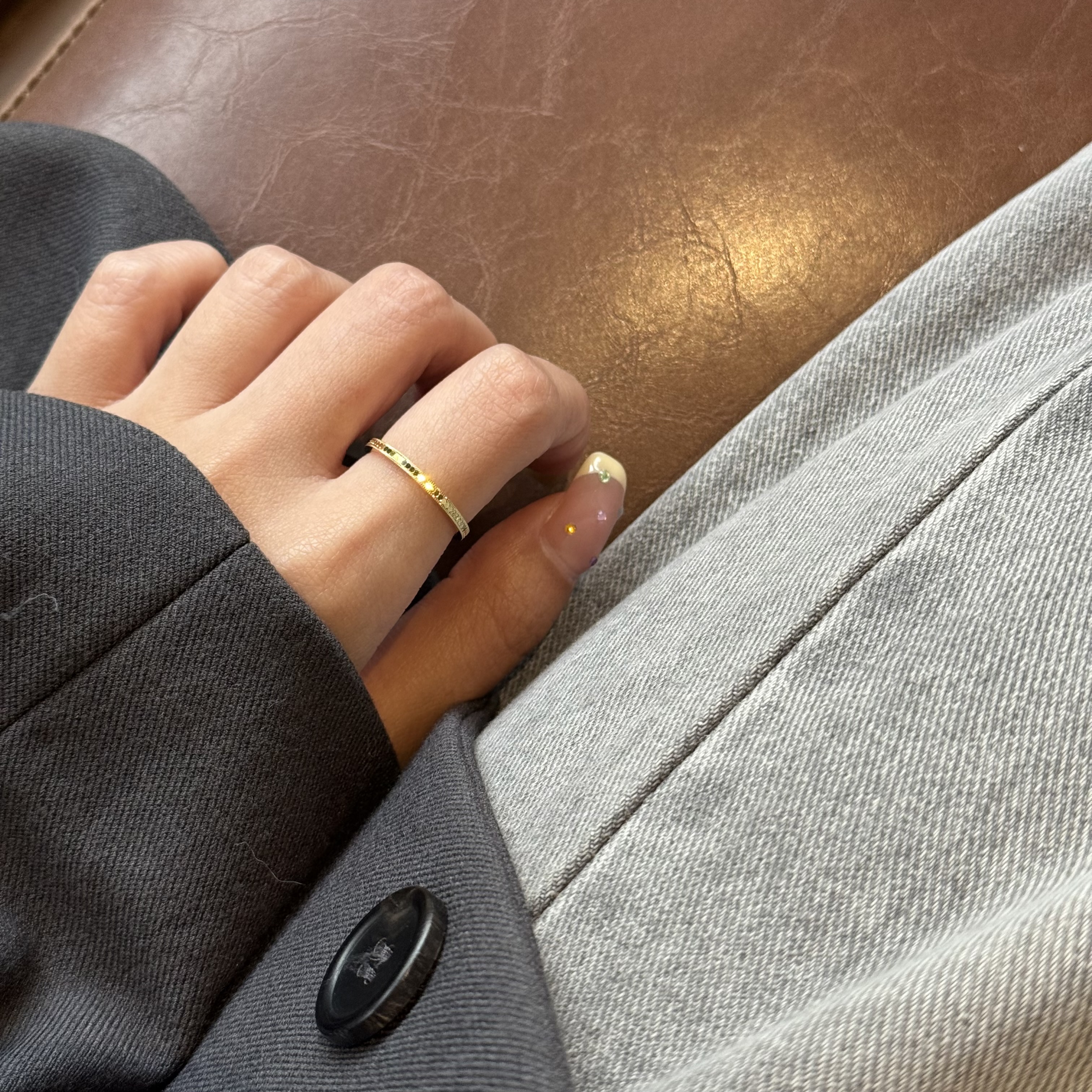 🇰🇷925 silver 法式浪漫閃閃細框戒指｜2 color