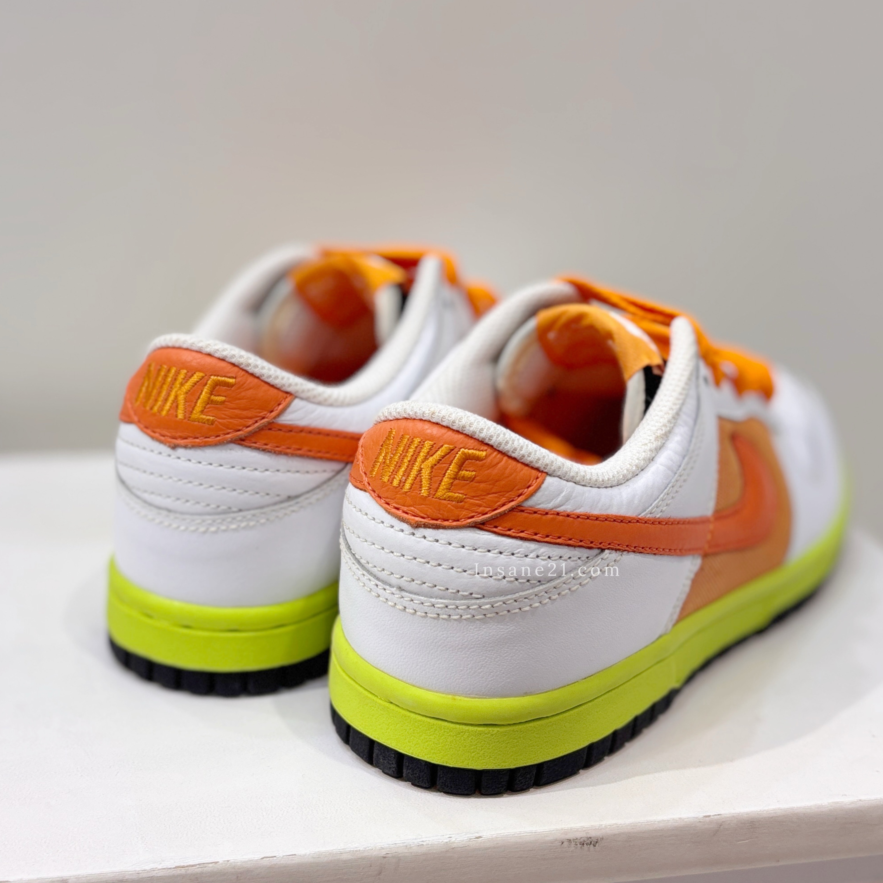 NIKE DUNK LOW "WHITE ORANGE BLAZE" 白橙 螢光綠 低筒 女鞋 317813-181
