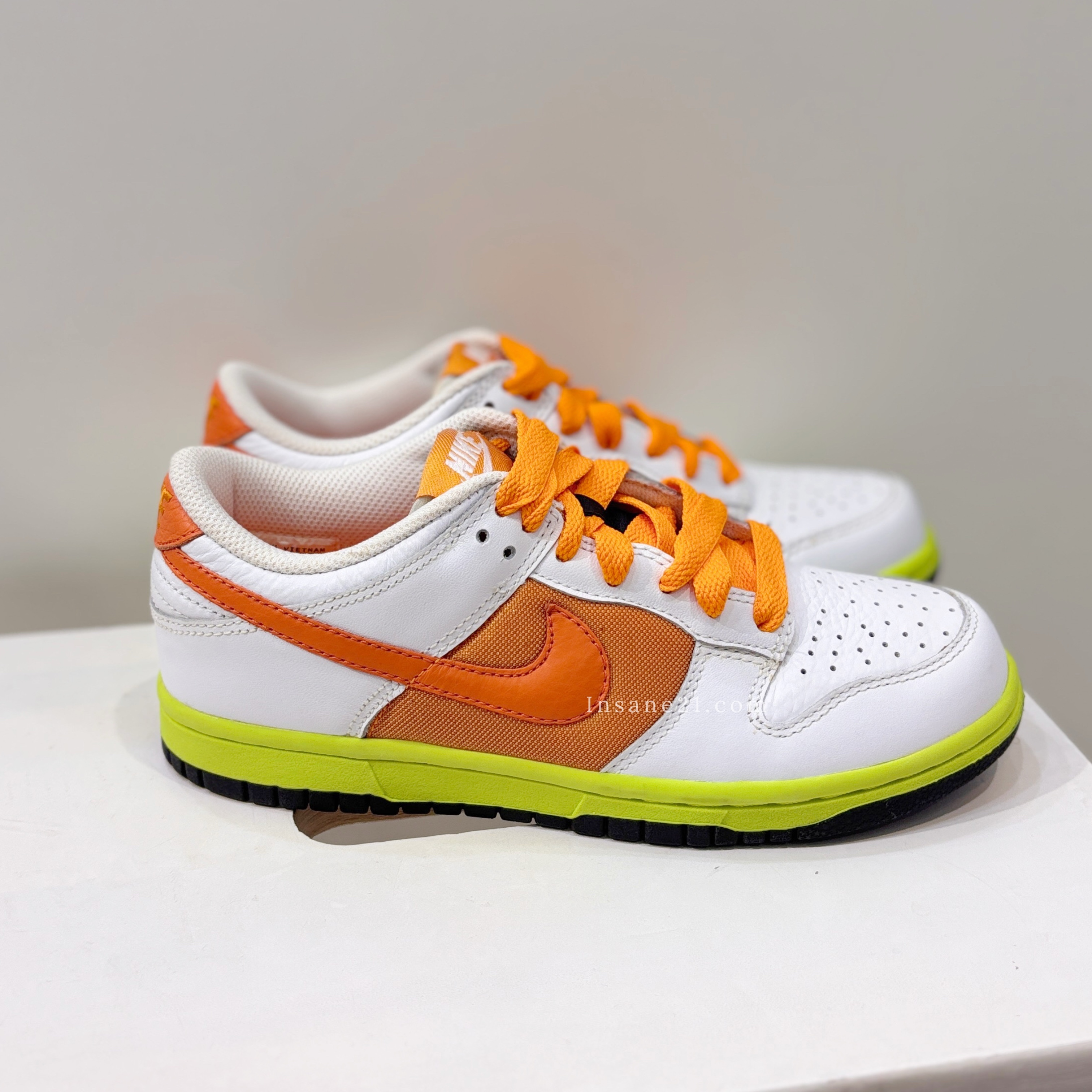NIKE DUNK LOW "WHITE ORANGE BLAZE" 白橙 螢光綠 低筒 女鞋 317813-181